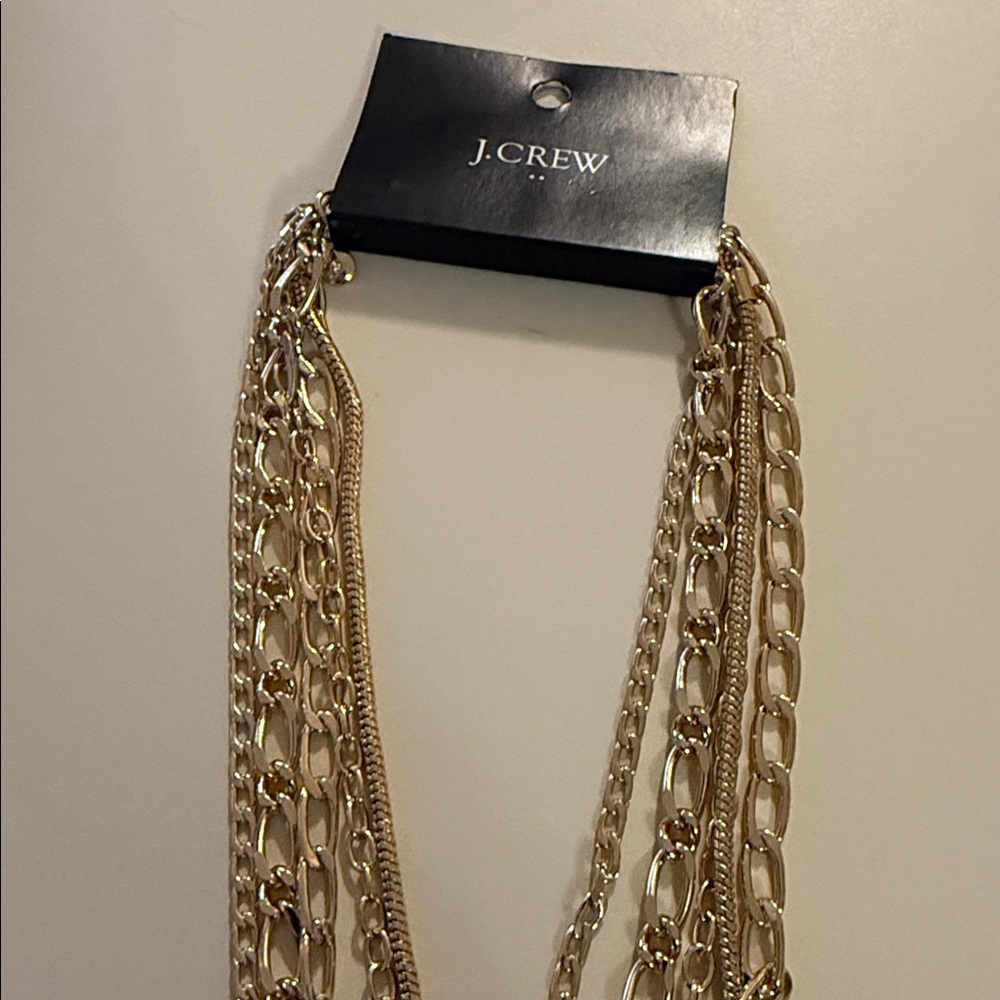 J. Crew Mixed Chain Four-Layer Necklace - Picture 4 of 6